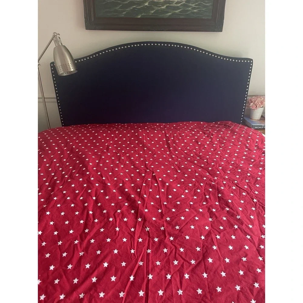 Pottery Barn Kids Twin Duvet Cover Bedspread Red w/White Stars Organic Cotton